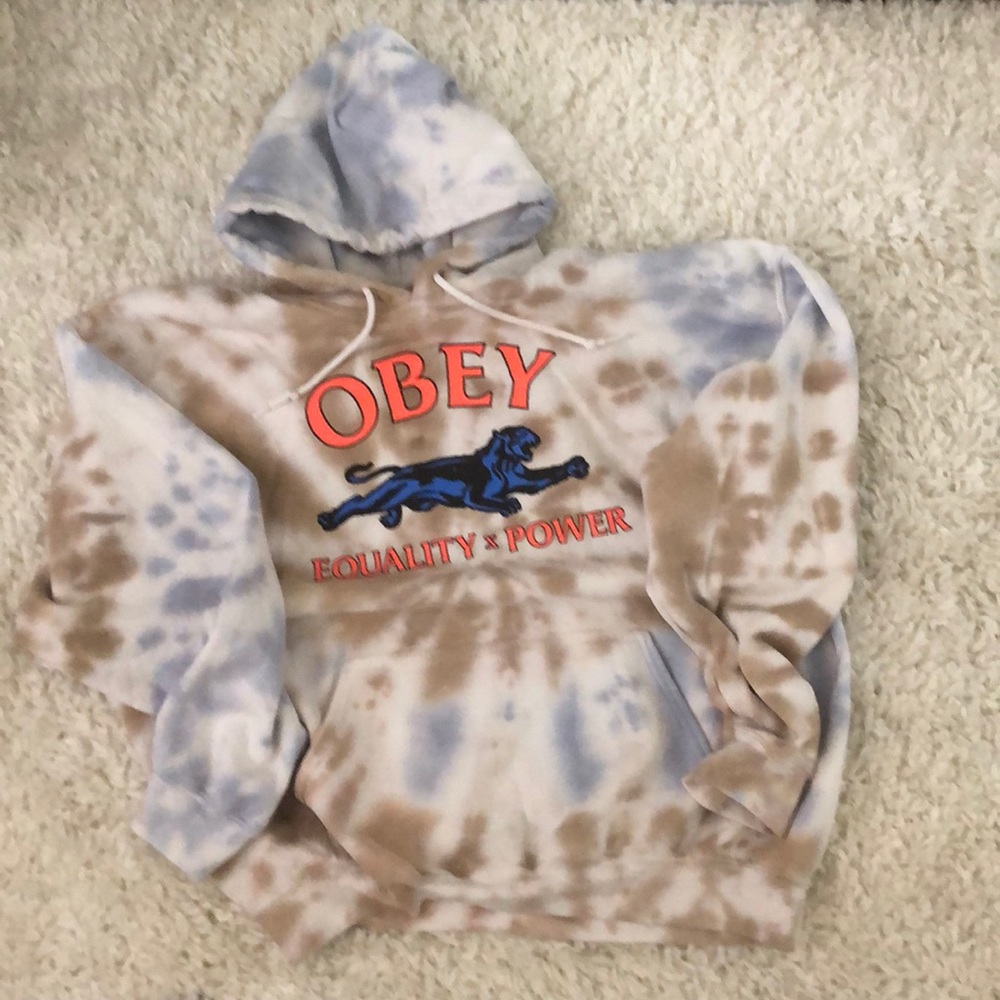 Obey Brand soft wash tie dye hoodie Brand New!